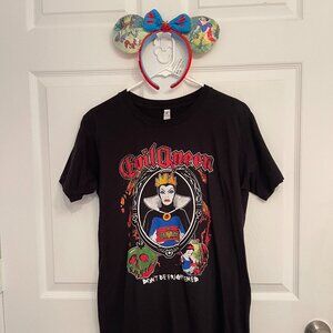 SET Evil Queen Men's Size Medium T-Shirt and Snow White Minnie Mouse Headband Ea